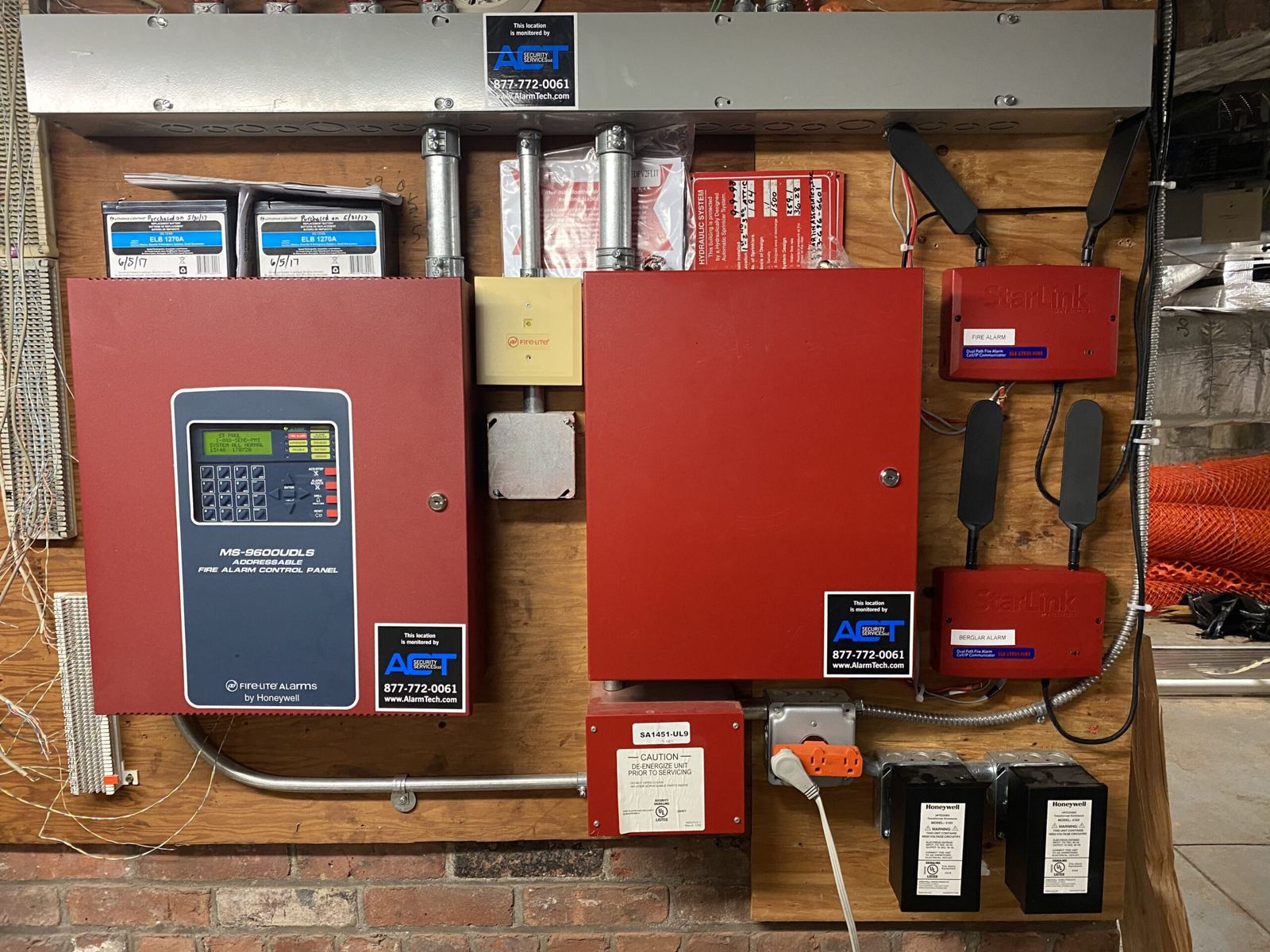 Fire alarm control panels installed by ACT Security Services